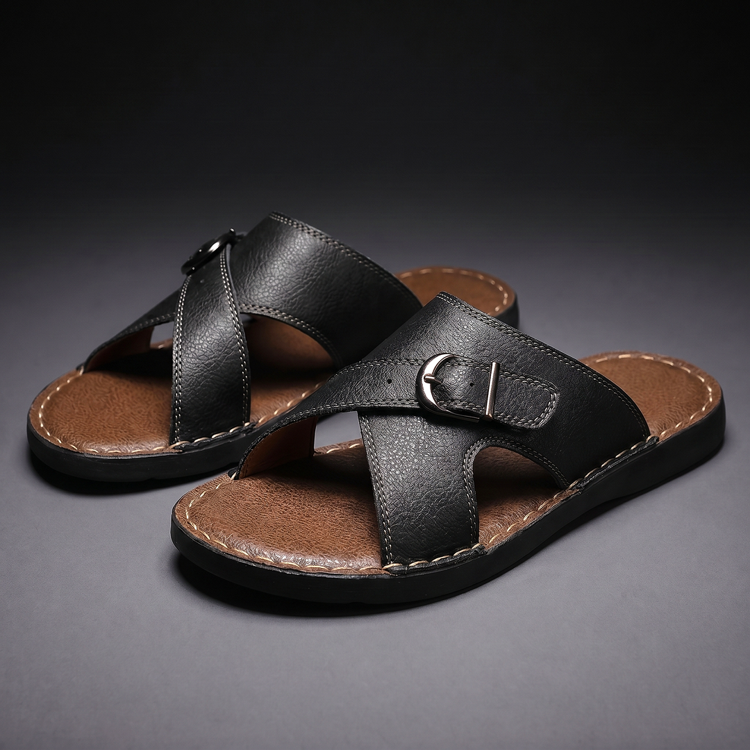 Sentner | Sandalias Con Tiras Cruzadas y Hebilla