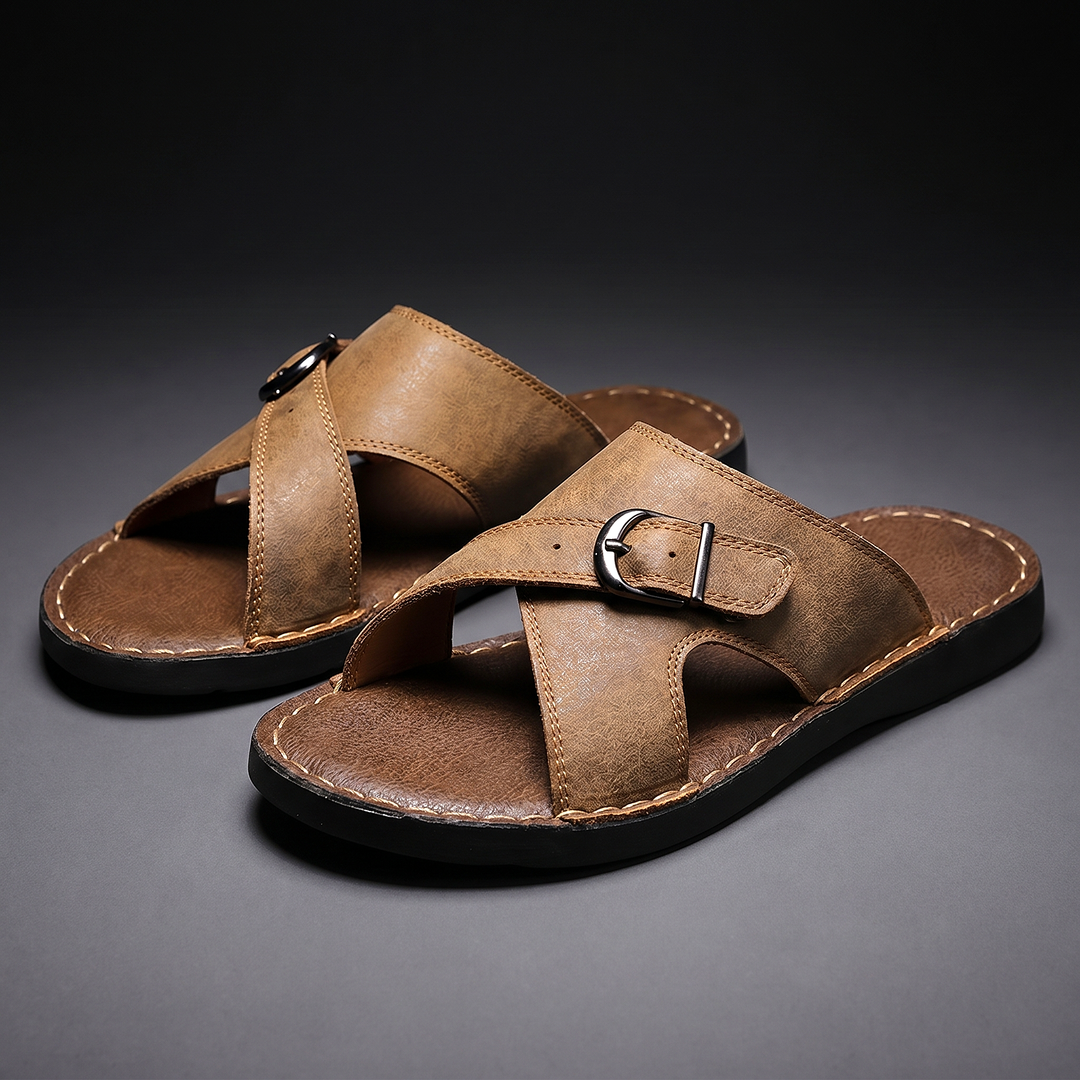 Sentner | Sandalias Con Tiras Cruzadas y Hebilla