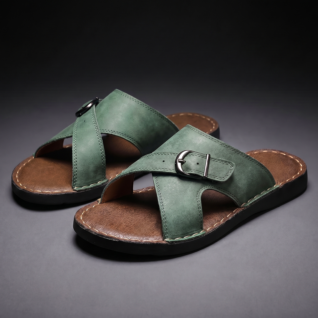 Sentner | Sandalias Con Tiras Cruzadas y Hebilla
