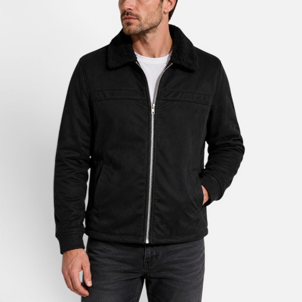 Daigle | Chaqueta con Cuello de Piel y Cierre Frontal