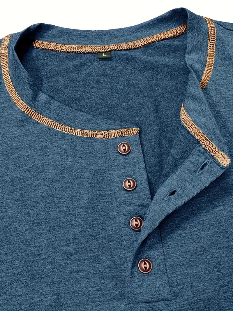 Orazio | Camiseta De Manga Corta Con Cuello Henley