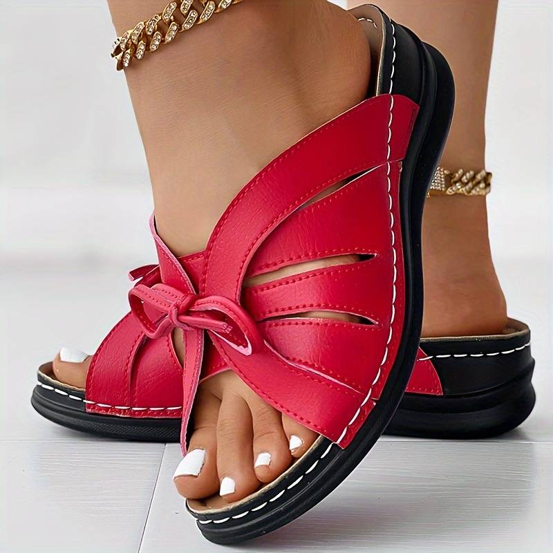 Ranya | Zapatillas Cuña Abiertas con Lazo