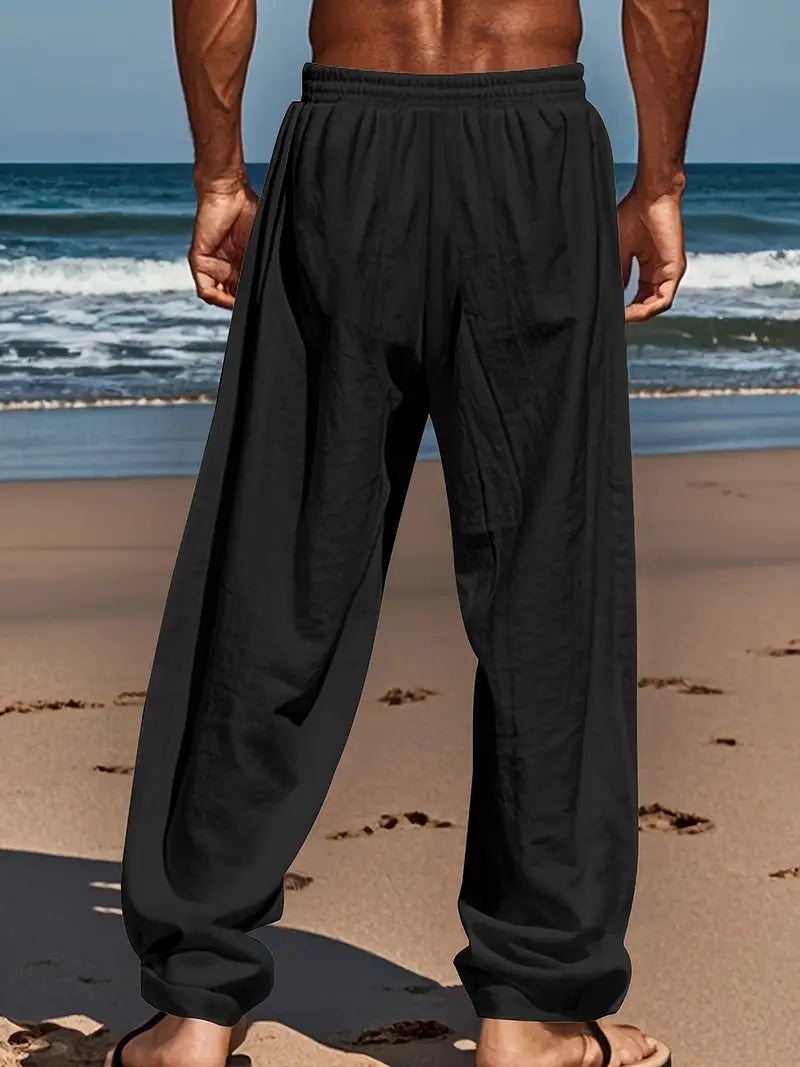 Babaev | Pantalones Anchos de Lino Con Cordón