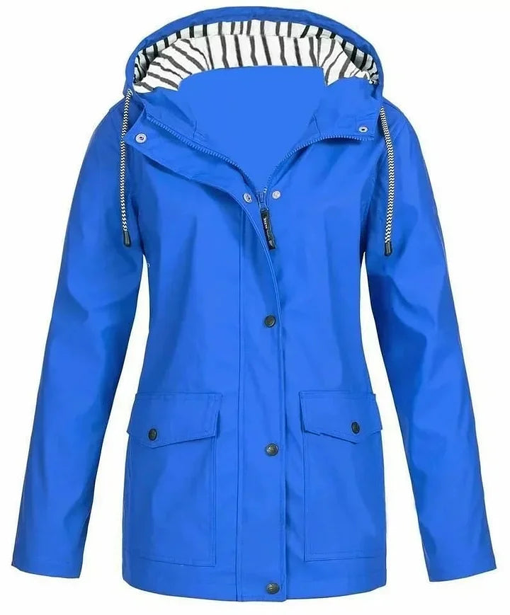 Ilektra | Chaqueta Larga Con Capucha Y Bolsillos