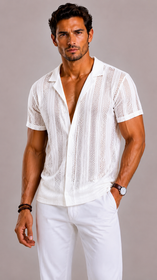 Edmundo | Camisa de Botones con Rayas Abiertas