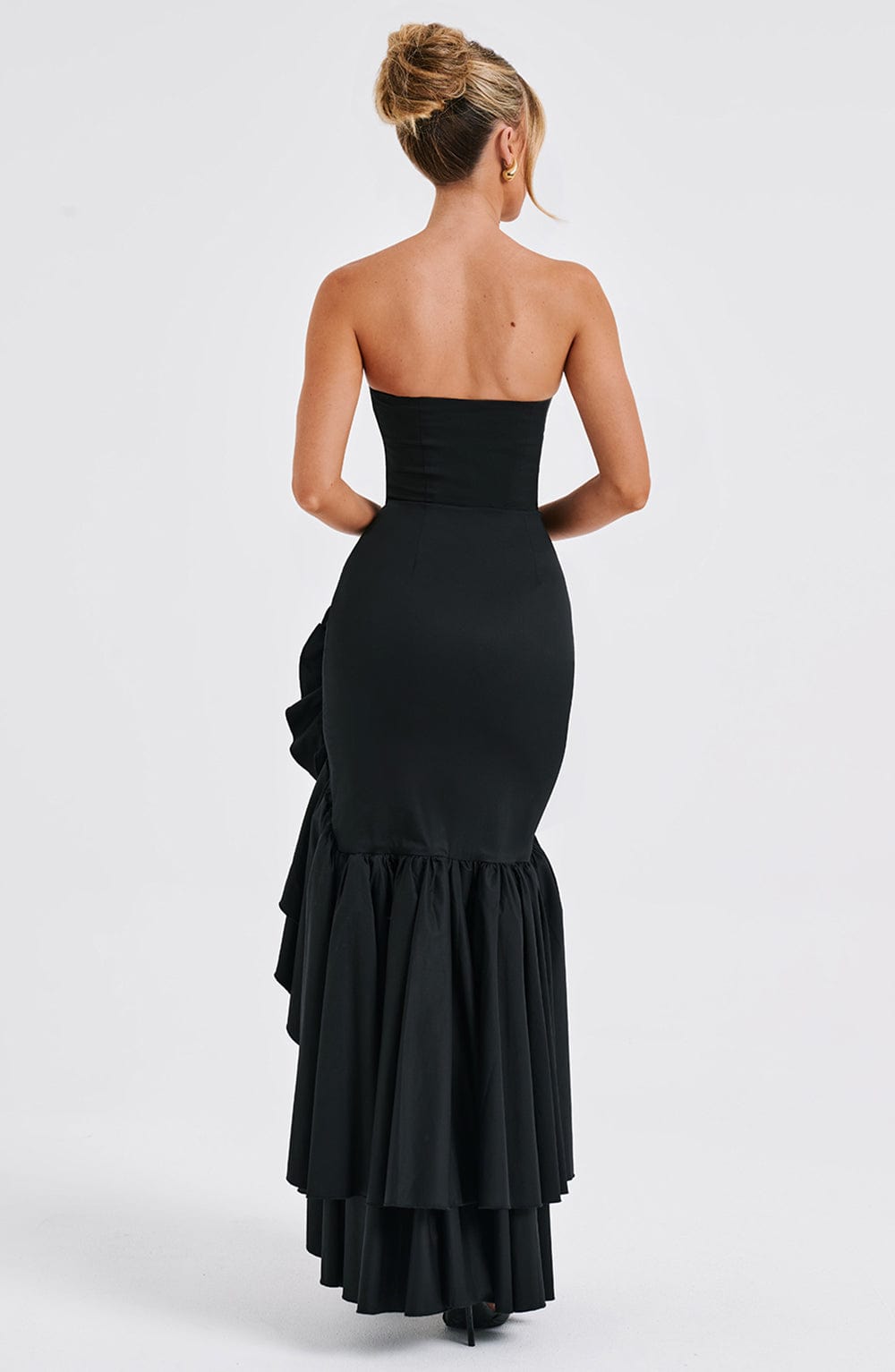 Vasileia | Vestido Maxi Palabra De Honor Con Volantes