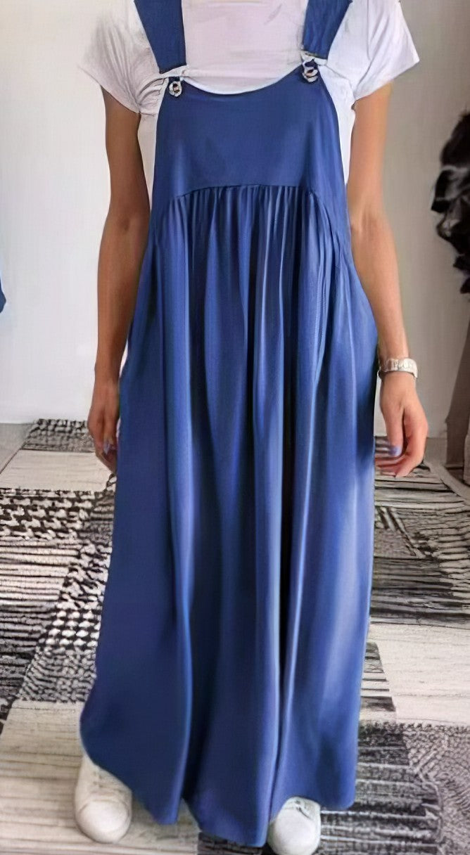 Marleen | Vestido Tipo Pichi Largo Con Tirantes Anchos
