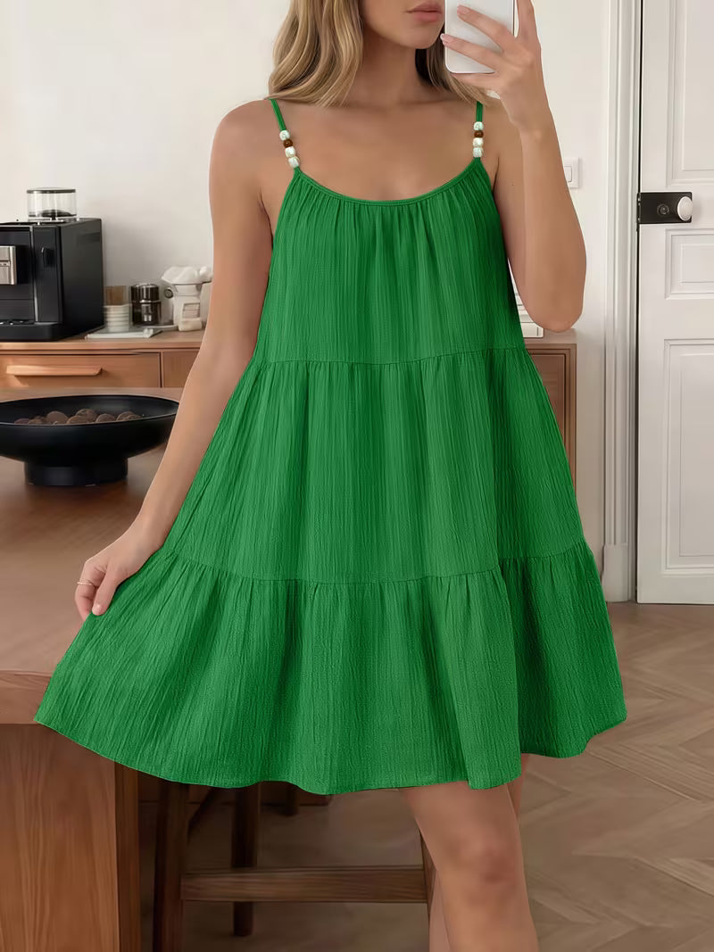 Masley | Minivestido Con Tirantes Finos Con Abalorios