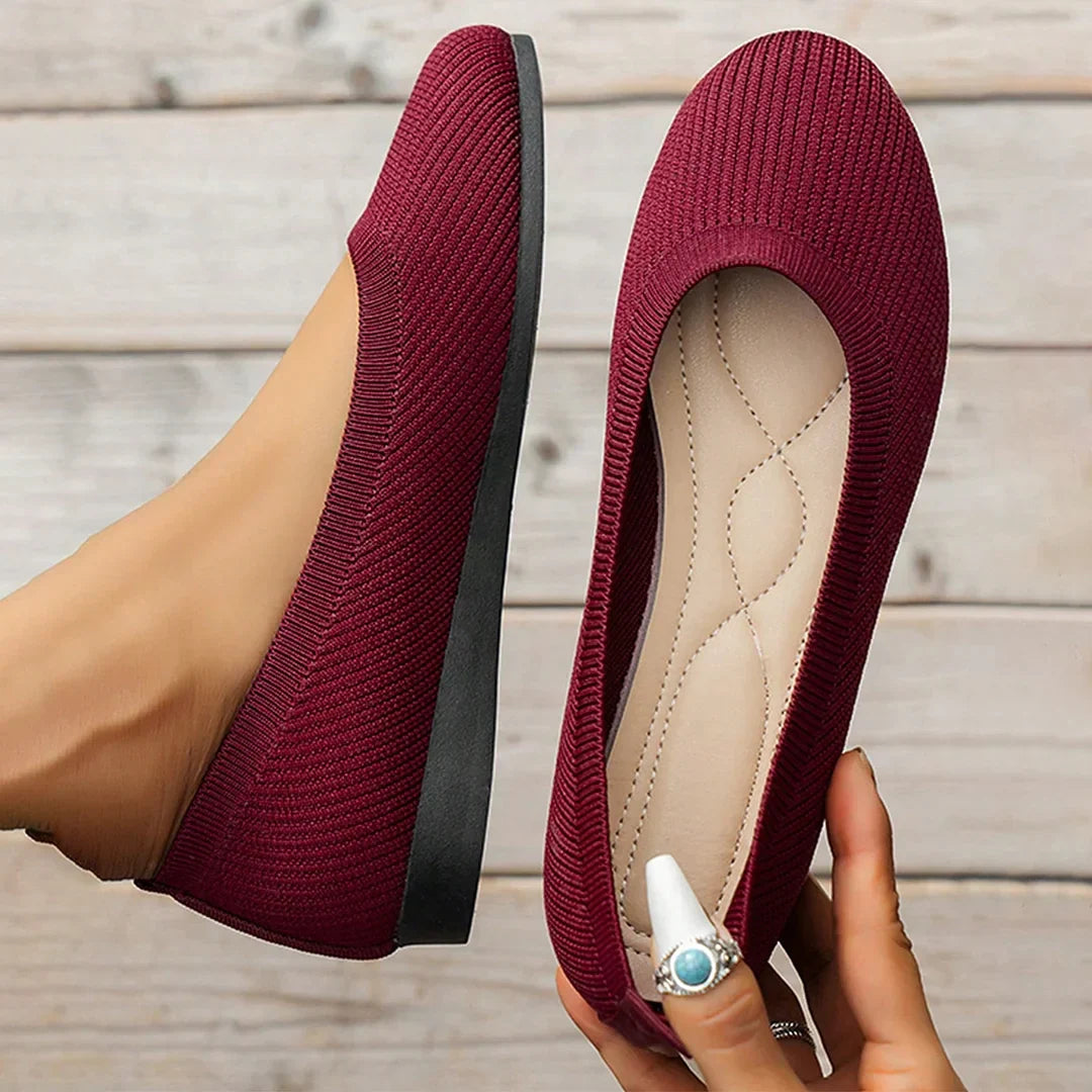 Melania - Bailarinas Sin Cordones de Punto Transpirable con Suela Flexible