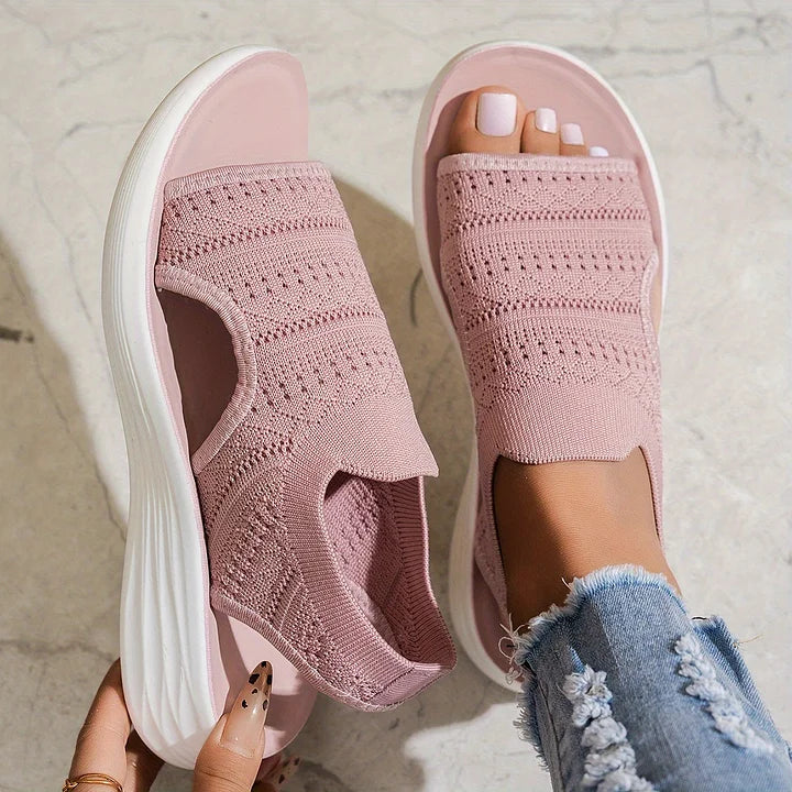 Deborish - Sandalias de Plataforma Sin Cordones de Punto