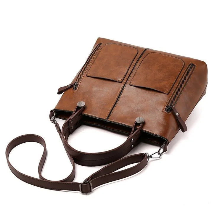 Britney | Bolso de Hombro Con Bolsillos Delanteros Con Cremallera