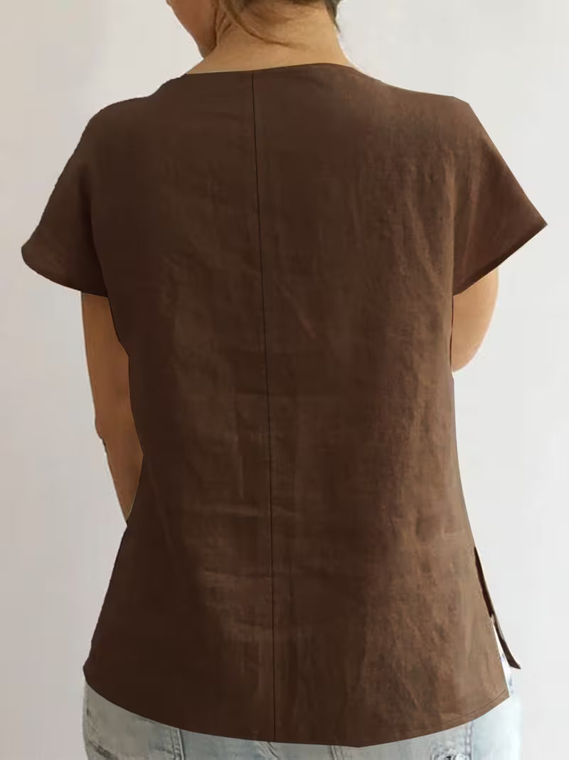 Jovea | Top con cuello atado y mangas cortas