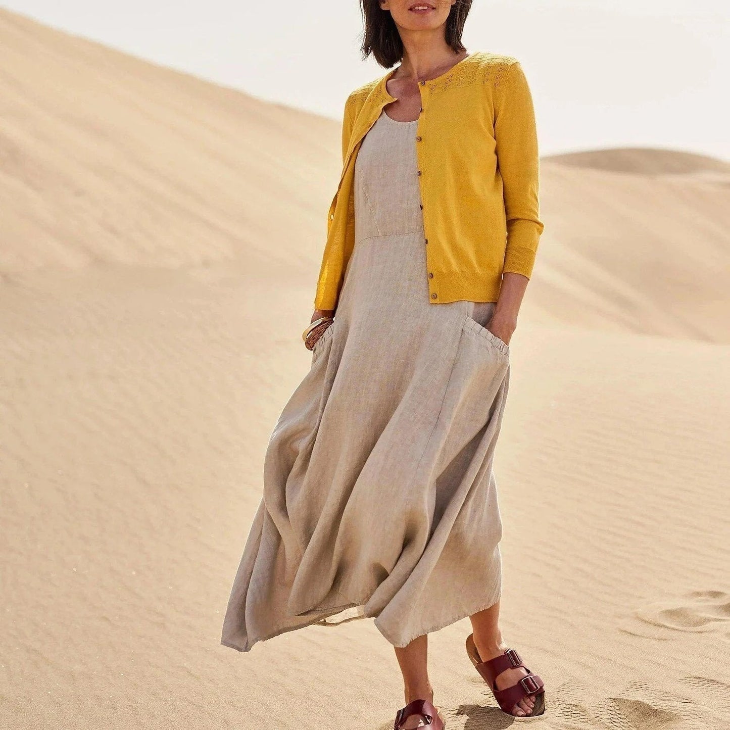 Zoha | Vestido Maxi Sin Mangas Con Bolsillos