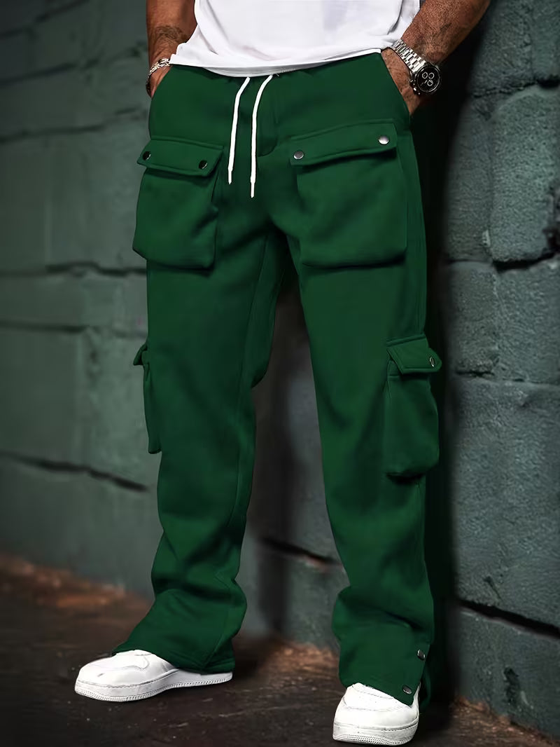 Deyan | Pantalones Cargo Con Cordón Y Múltiples Bolsillos