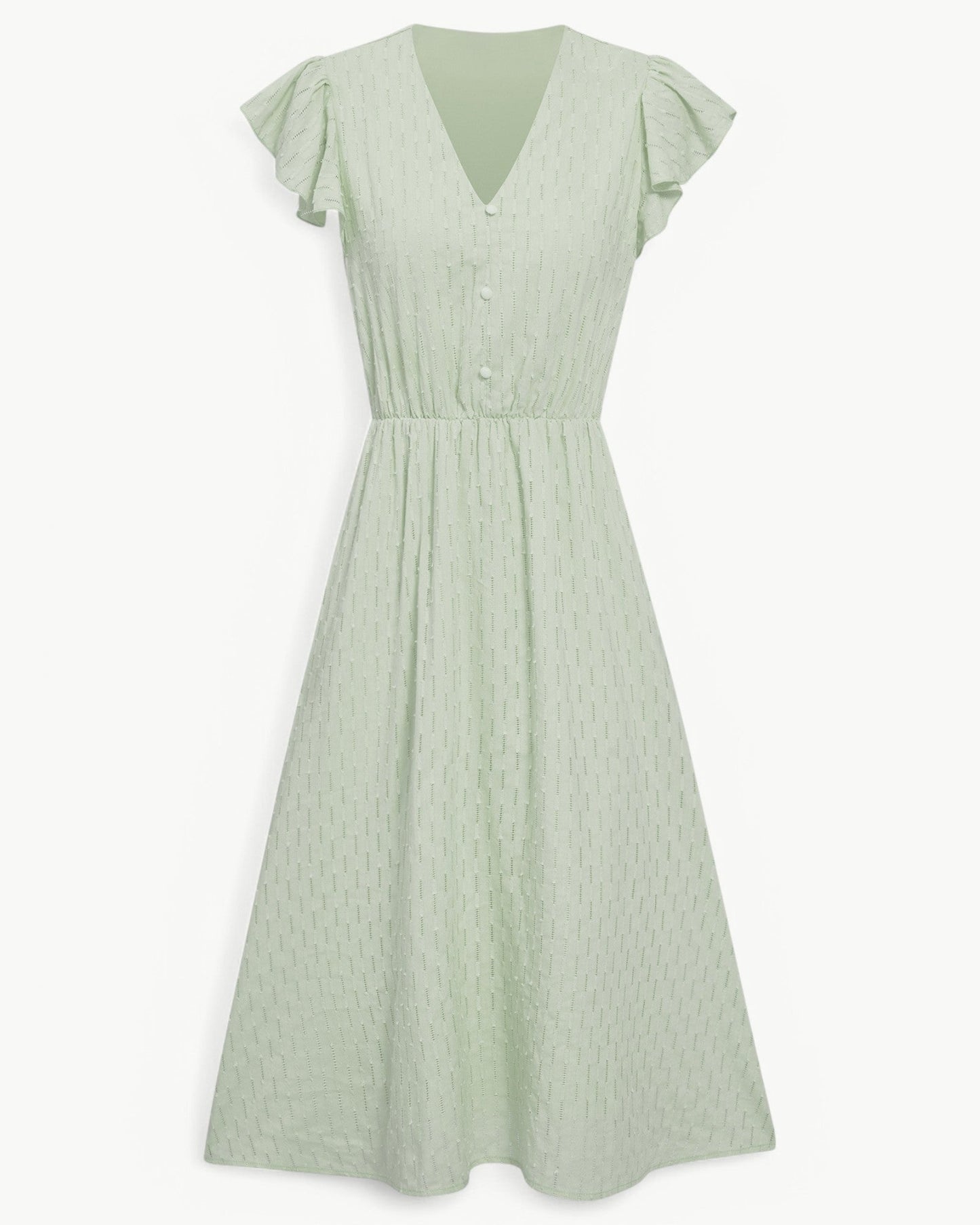 Julieta | Vestido MIDI Con Cuello en V Y Mangas Con Volantes