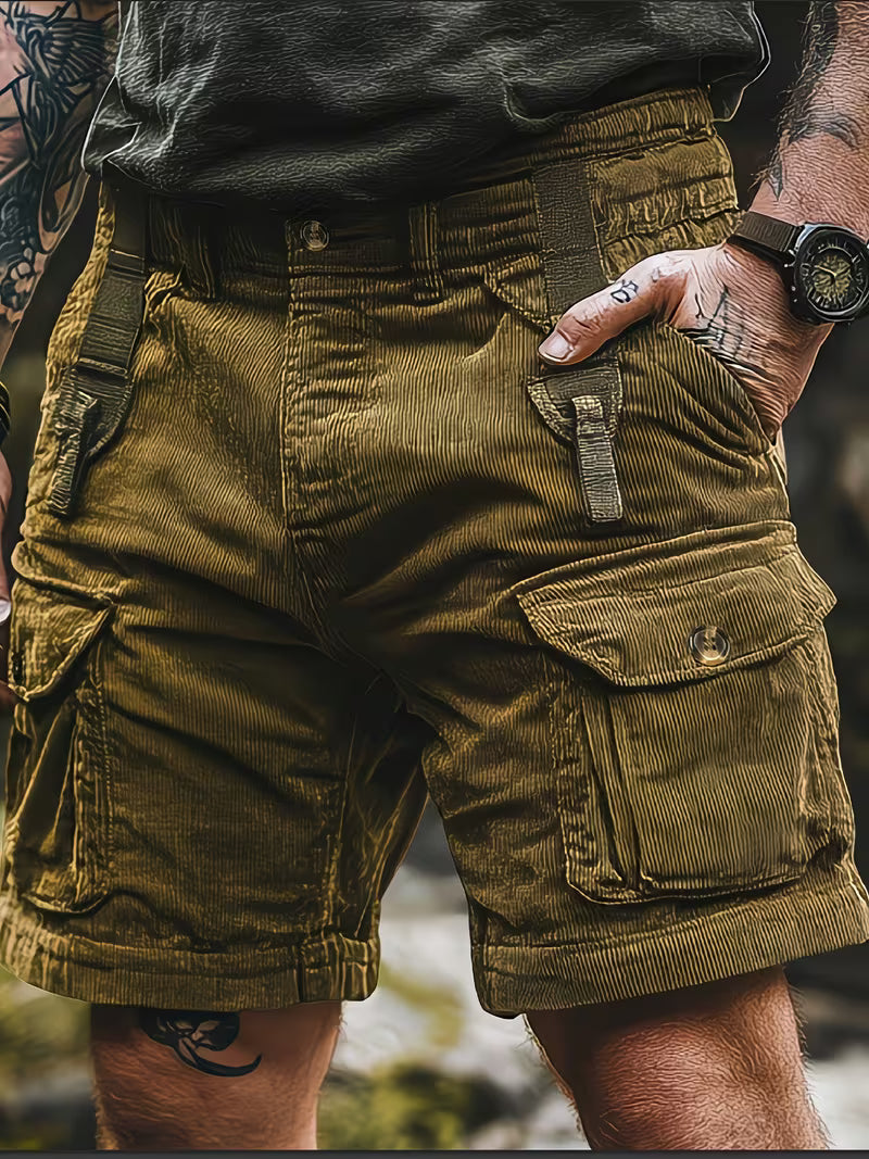 Jorit - Pantalones Cortos Carga De Pana Con Tejido