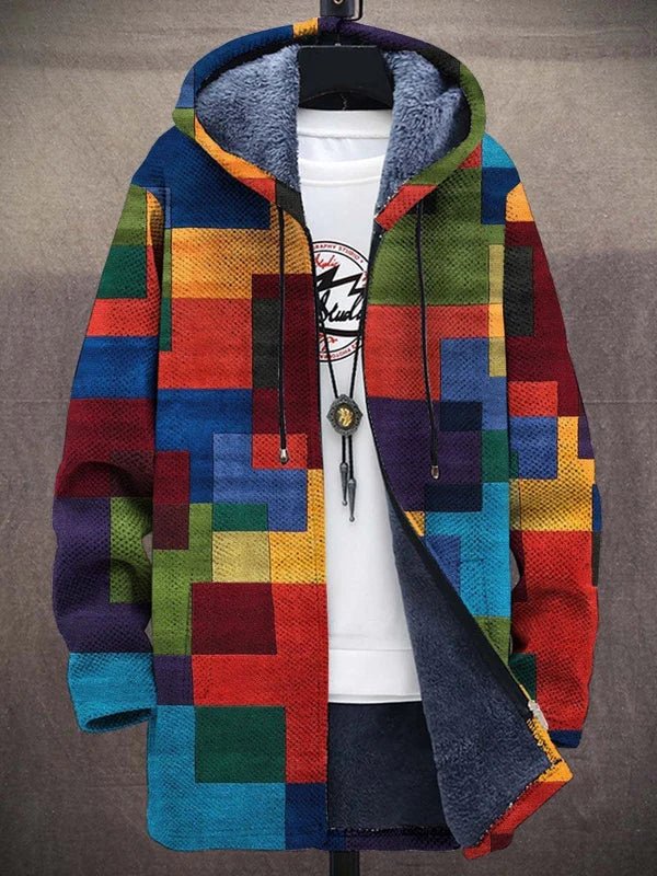 Willem | Chaqueta Con Capucha Y Estampado Geométrico en Bloques De Color