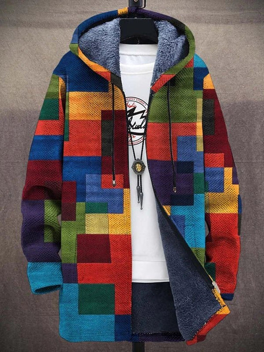 Willem | Chaqueta Con Capucha Y Estampado Geométrico en Bloques De Color