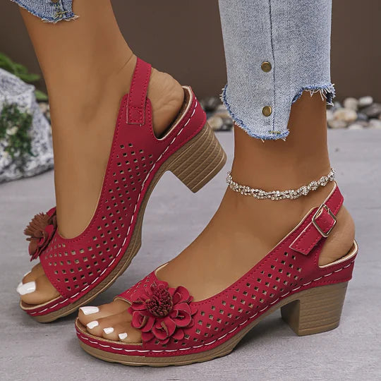 Imogen | Sandalias de Talón Abierto Con Diseño Floral