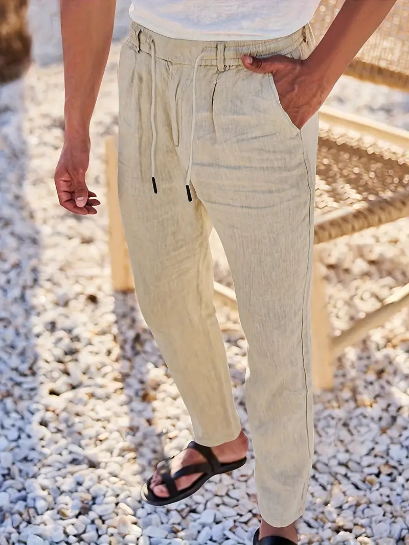 Nichols | Pantalón Lino Hombre Casual Cordón