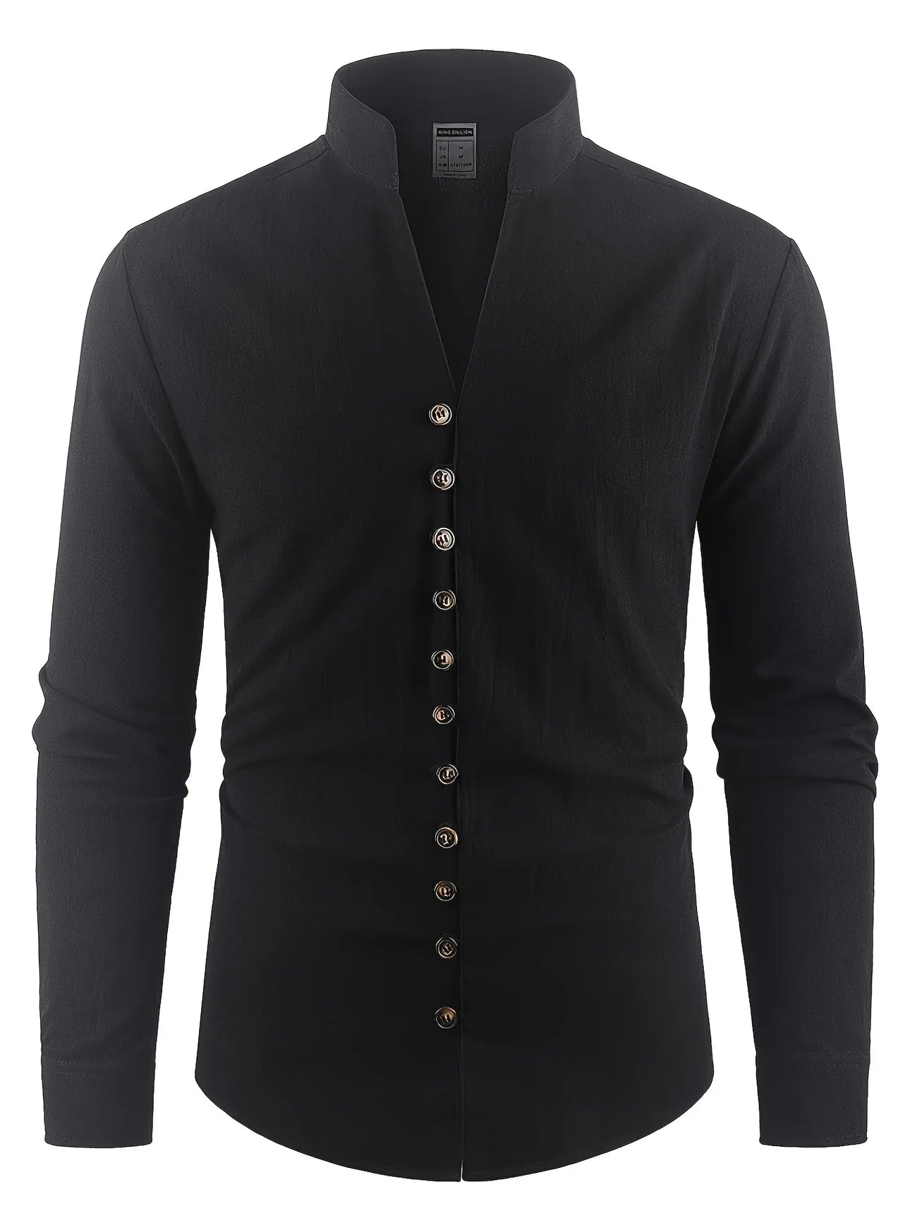 Shayne | Camisa De Hombre Con Cuello Alto Y Botones en La Parte Delantera