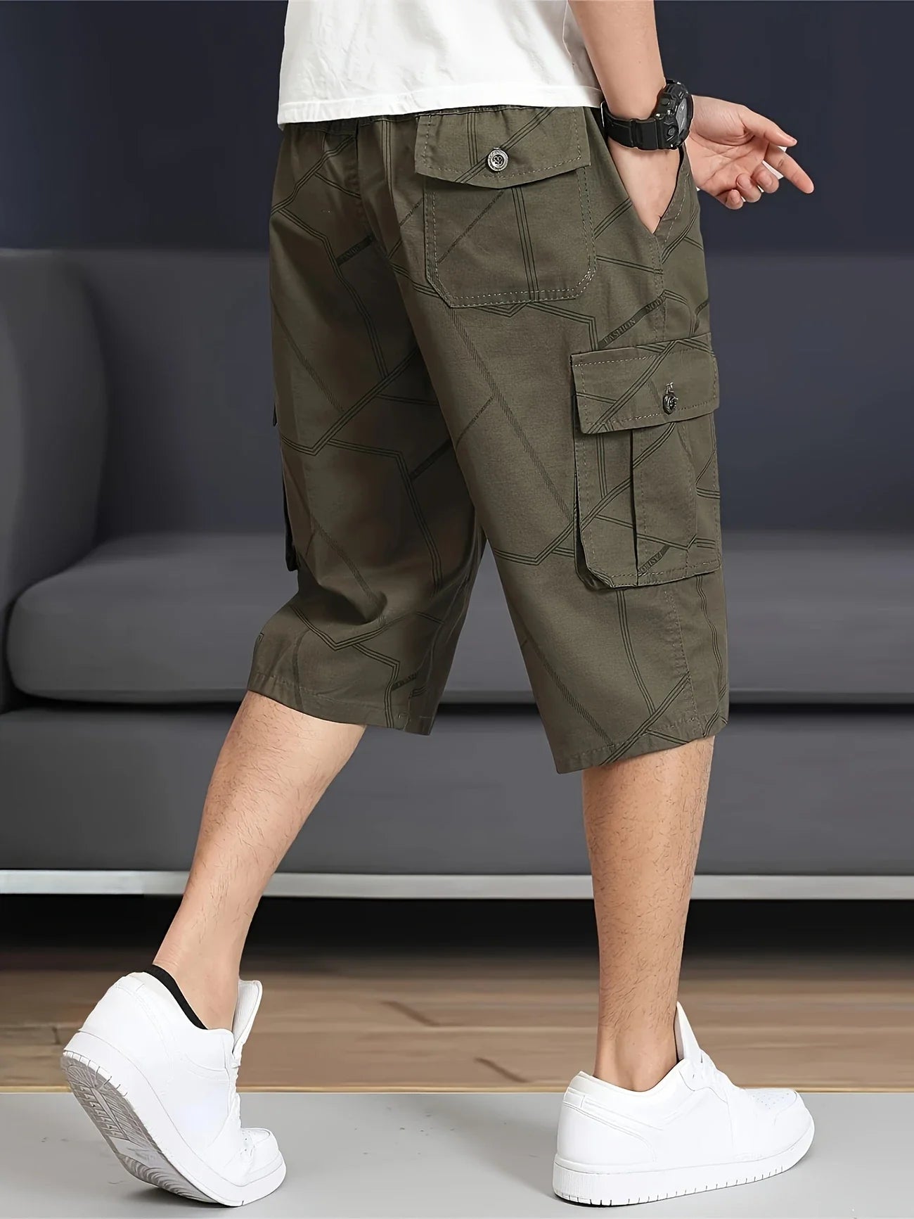 Hazlewood | Bermuda Larga Hombre Cargo Algodón