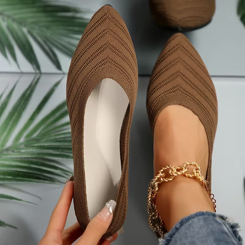 Mikya - Bailarinas Sin Cordones de Punto Con Punta Afilada