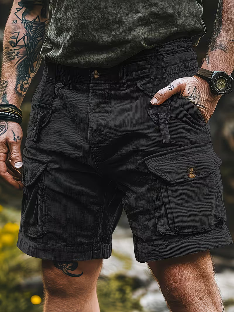 Jorit - Pantalones Cortos Carga De Pana Con Tejido