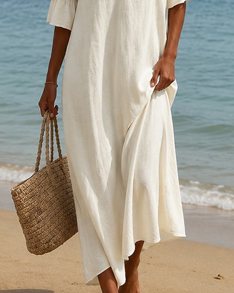 Nellina | Vestido Maxi Con Escote en V
