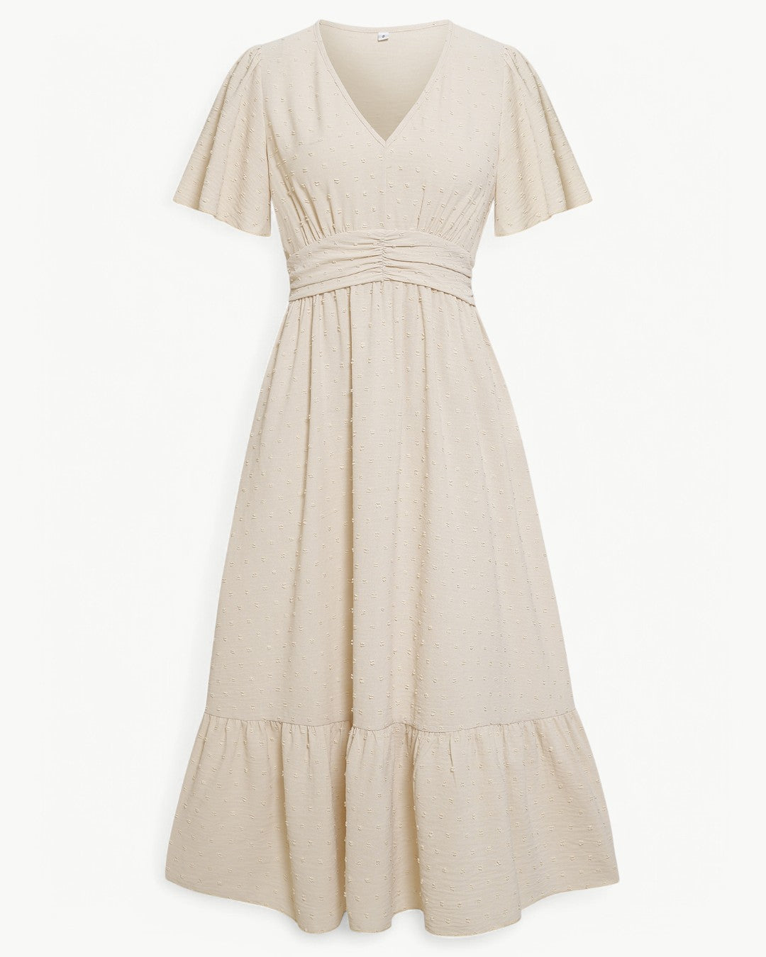 Marwa | Vestido Midi de Manga Corta y Cuello en V