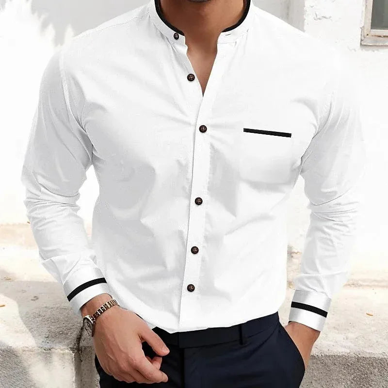 Askar |  Camisa De Manga Larga Con Cuello Grandad