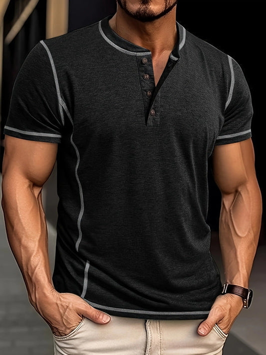 Orazio | Camiseta De Manga Corta Con Cuello Henley