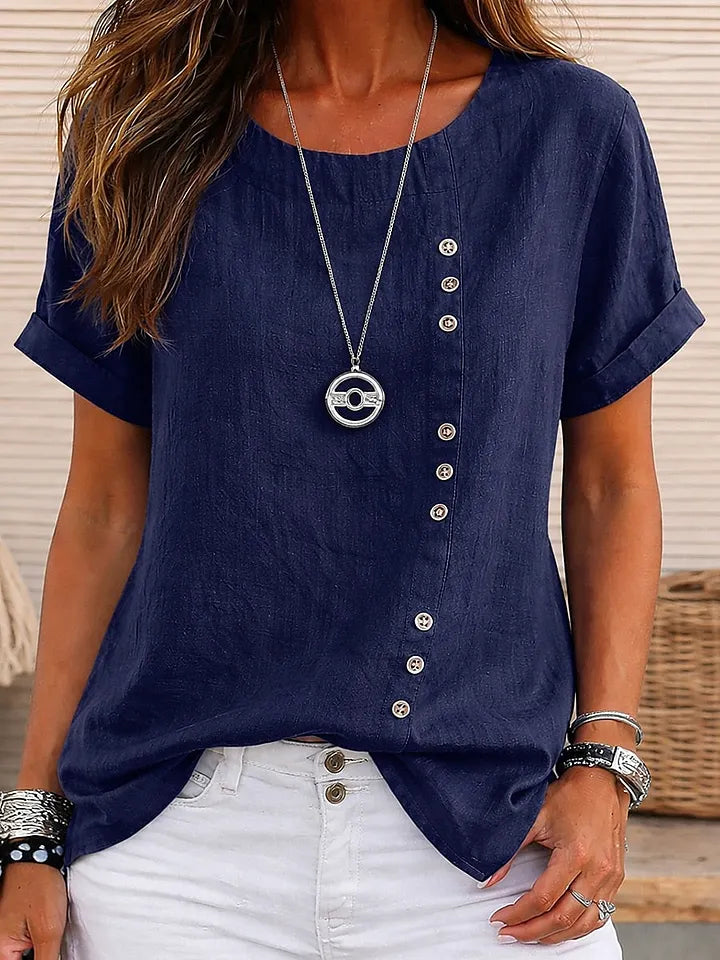 Mickale | Blusa de Manga Corta con Botones