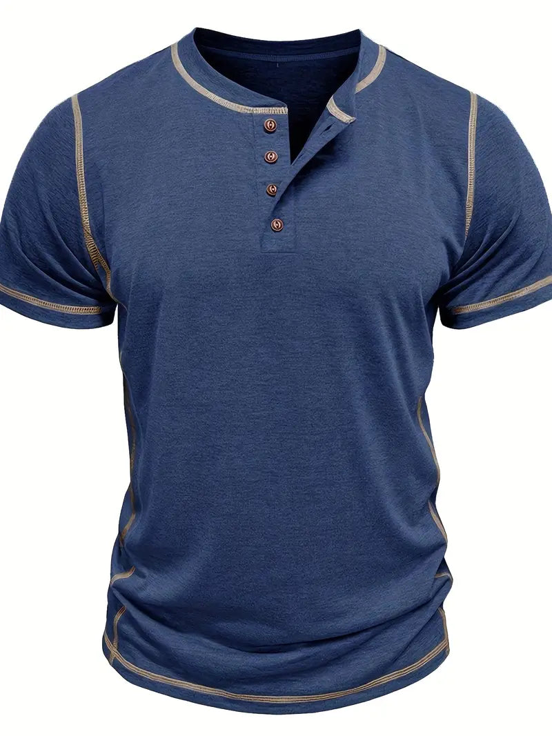 Orazio | Camiseta De Manga Corta Con Cuello Henley