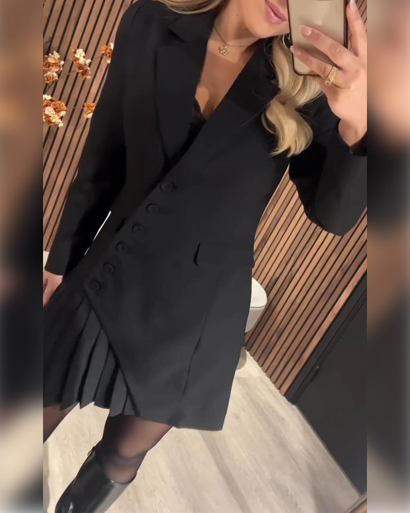 Nylani | Minivestido Tipo Blazer Plisado