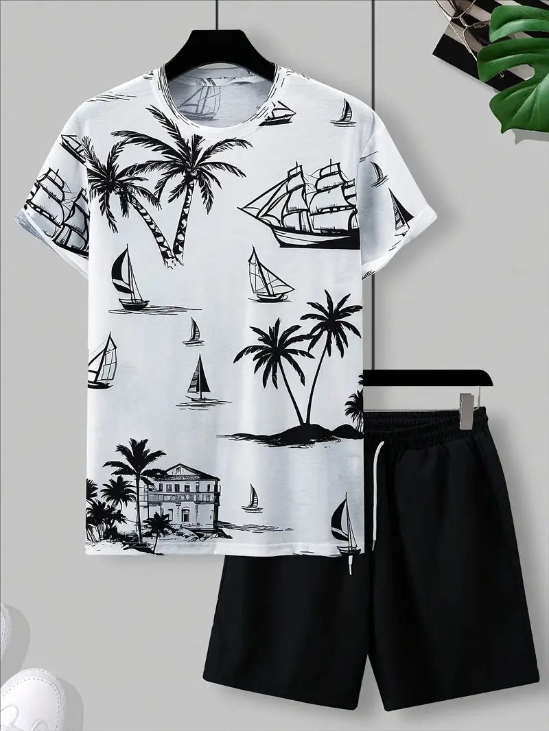 Barea | Conjunto Camiseta Tropical Y Shorts