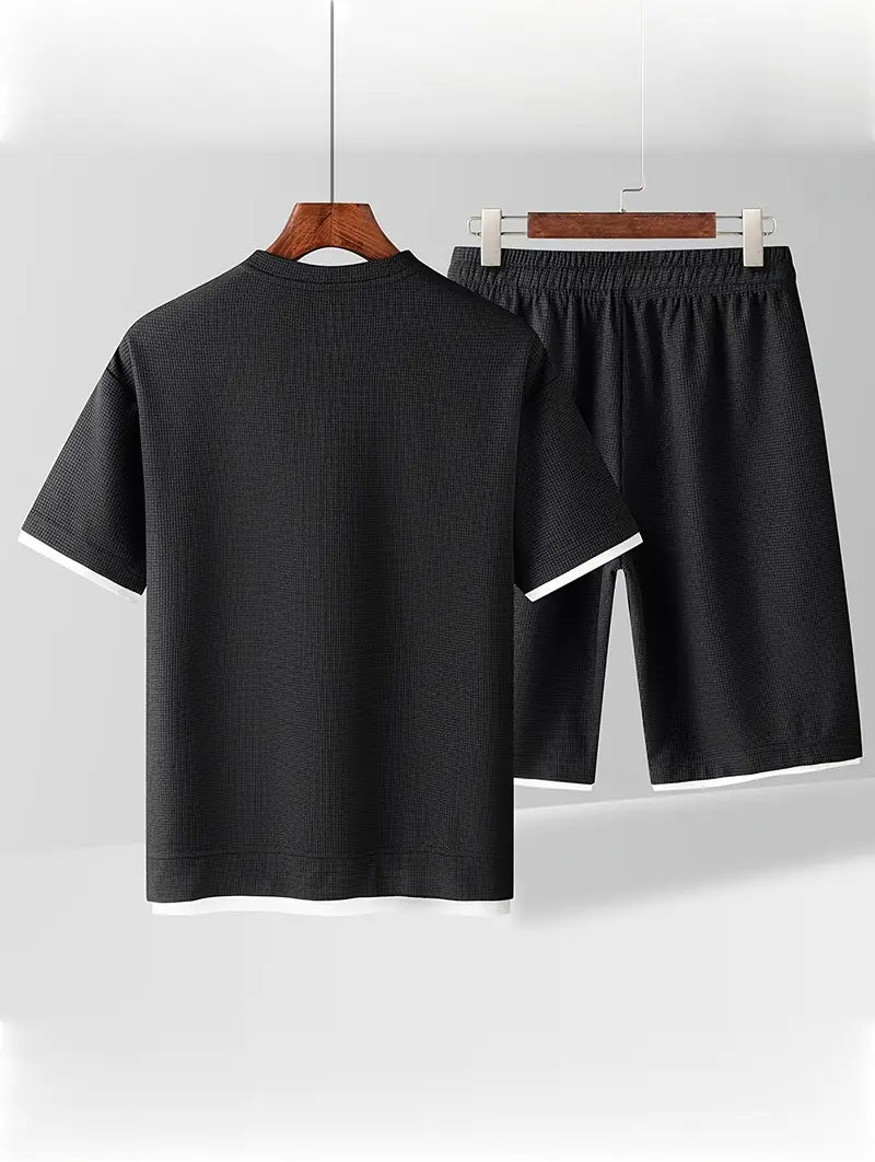 Freire - Camiseta Texturizada y Short Con Cordón