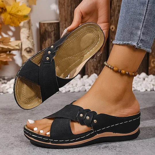 Uandje | Sandalias De Mujer Con Tiras Cruzadas Y Punta Abierta