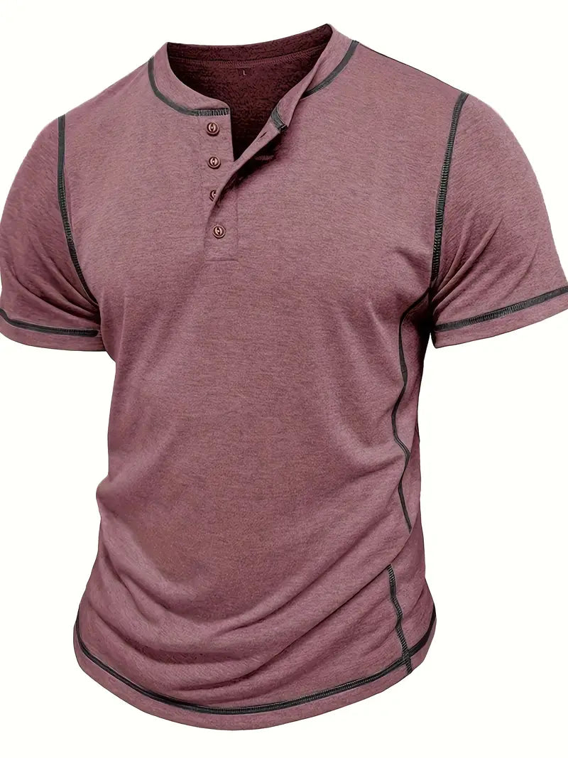 Orazio | Camiseta De Manga Corta Con Cuello Henley