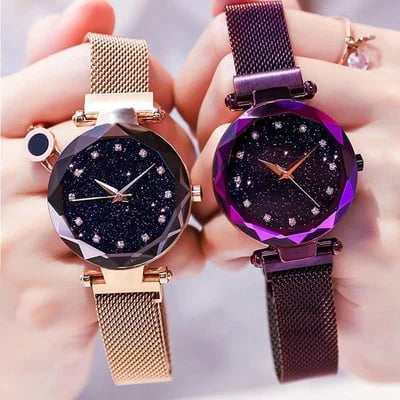 Enola | Conjunto De Reloj Con Esfera Brillante Y Correa De Malla