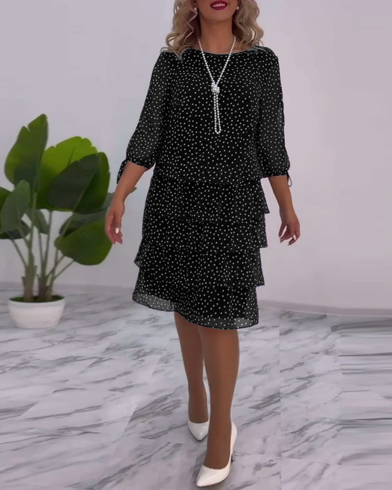 Meirit | Vestido Midi Escalonado Con Lunares