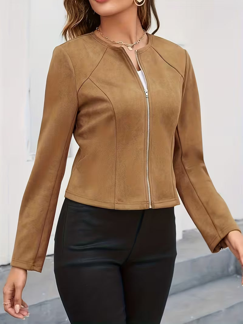 Eria | Chaqueta Con Cuello Redondo Y Cremallera