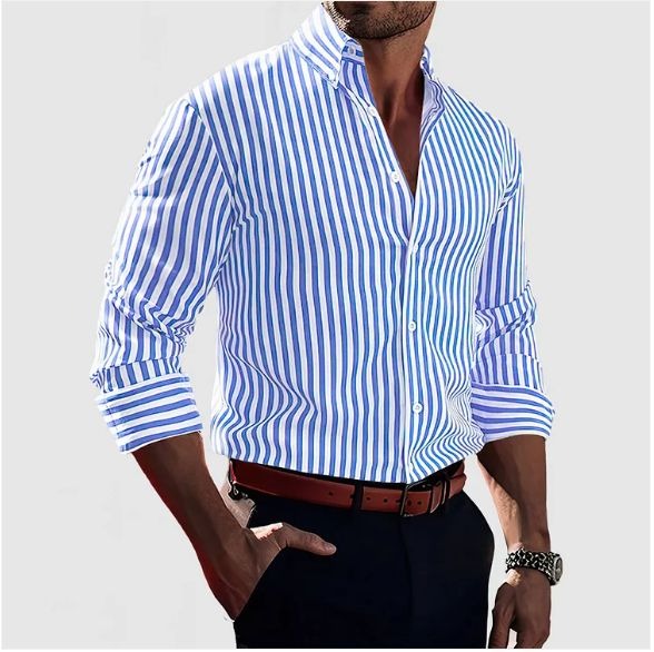 Mormon | Camisa para Hombre Manga Larga Rayas Algodón