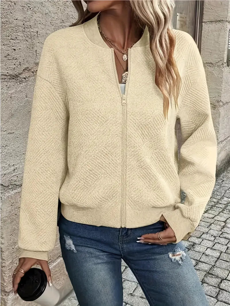 Juanita | Chaqueta De Manga Larga Con Cremallera Frontal Y Textura