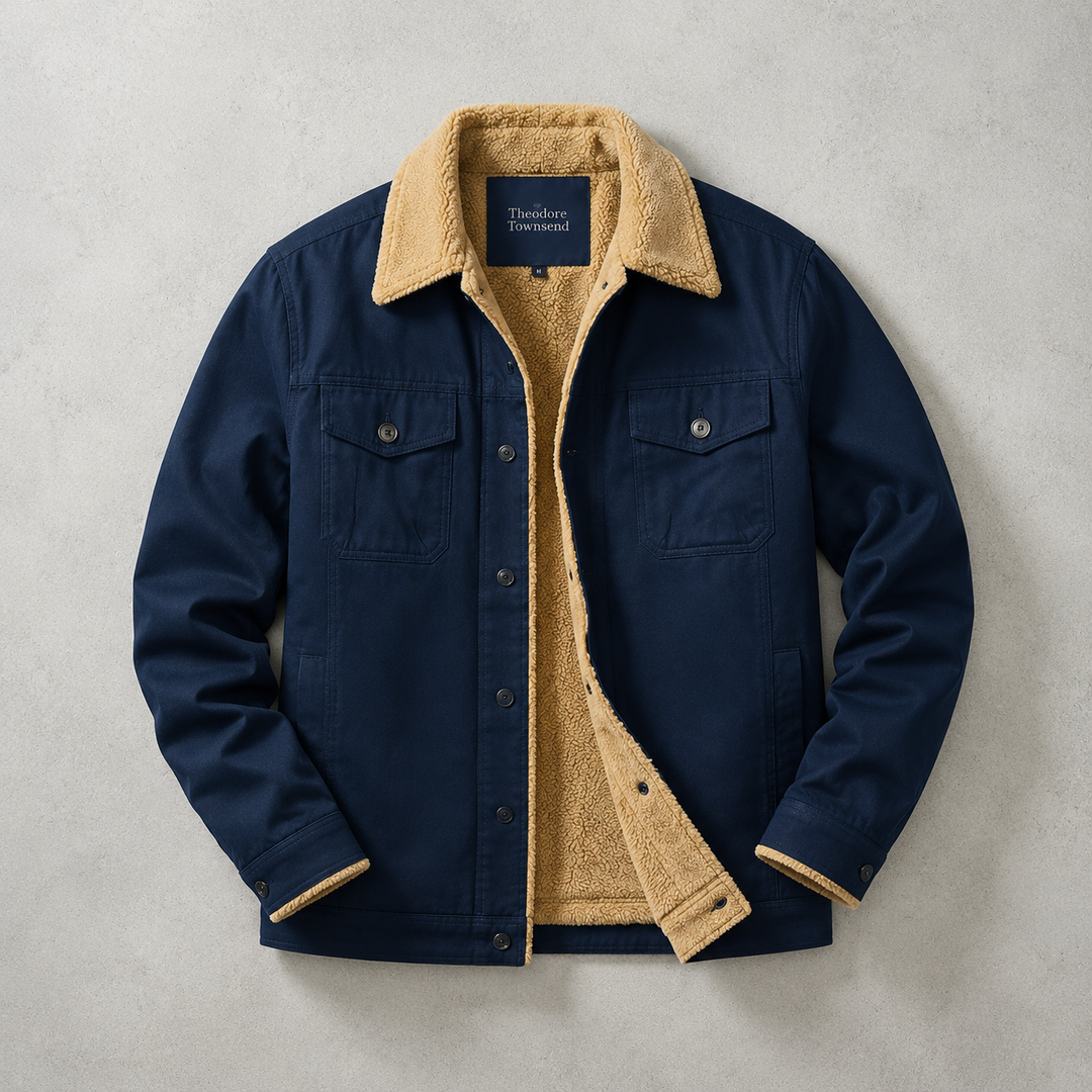 Georg | Chaqueta con Cuello de Piel y Cierre a Presión