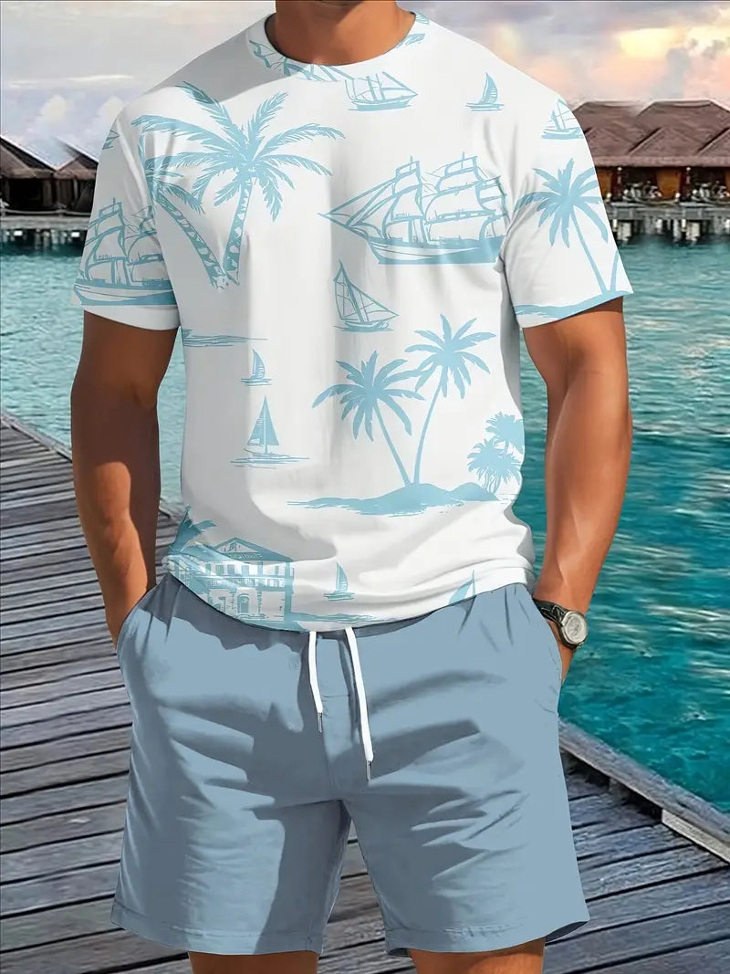 Barea | Conjunto Camiseta Tropical Y Shorts