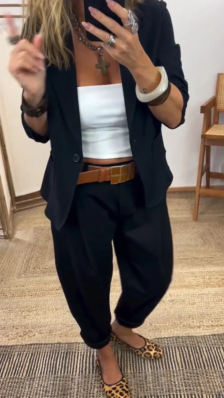 Nilija - Conjunto De Chaqueta y Pantalón De Corte Holgado