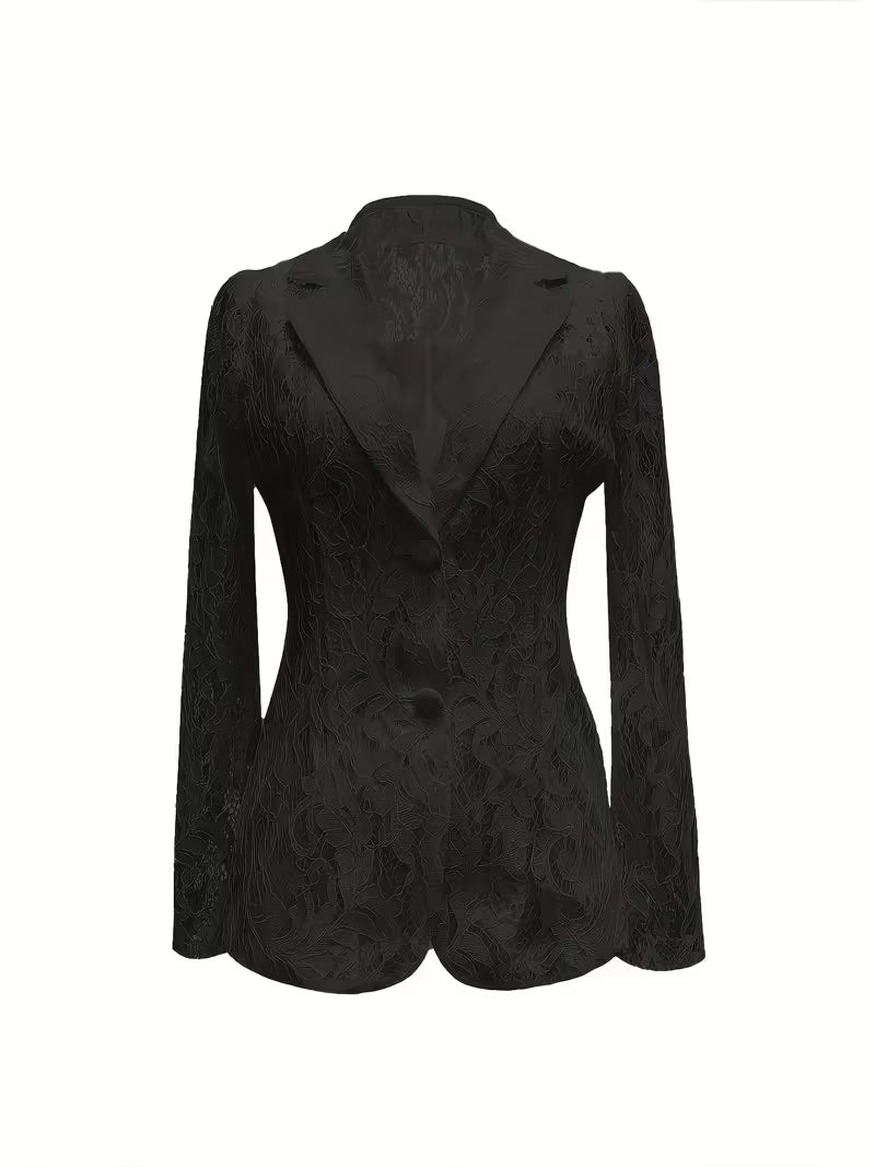 Kyliza | Chaqueta Blazer Entallada De Manga Larga Con Encaje