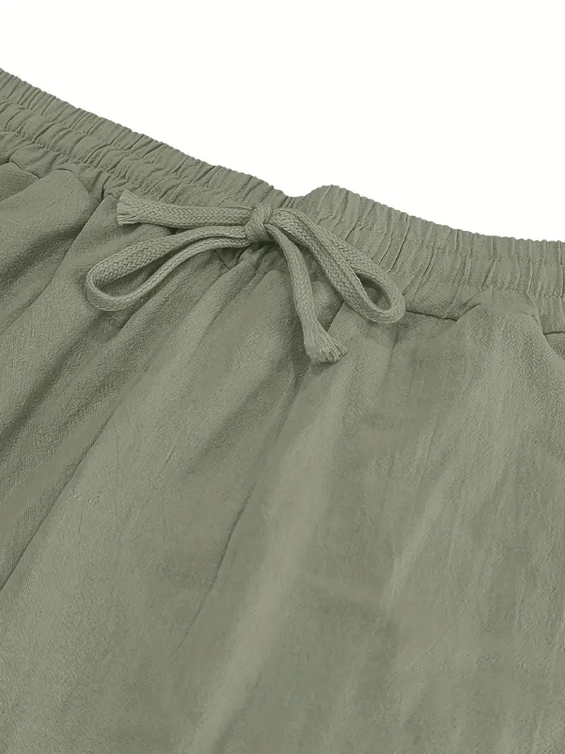 Babaev | Pantalones Anchos de Lino Con Cordón