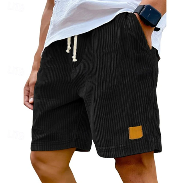 Dearen | Pantalones Cortos de Pana Con Cordón en la Cintura